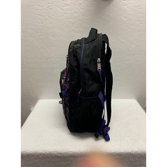 High Sierra Purple Leaf Pattern Multi Pocket Laptop Backpack The Hostel - Picture 2 of 10